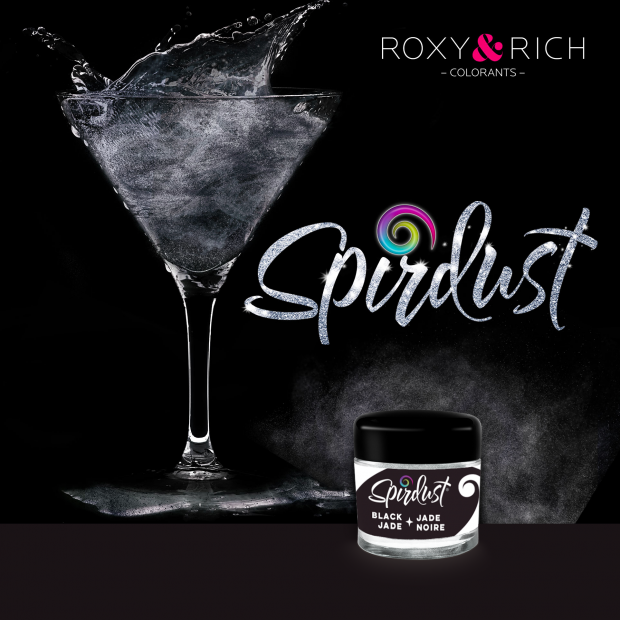 Metalická barva do nápojů Spirdust černá 1,5g - Roxy and Rich