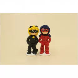 Cukrová figurka Kouzelná beruška a černý kocour -  Miraculou 3,5x8cm