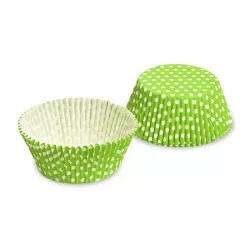 Cukrářský košíček bílo žlutozelený s puntíky 50x30mm 40ks - Wimex