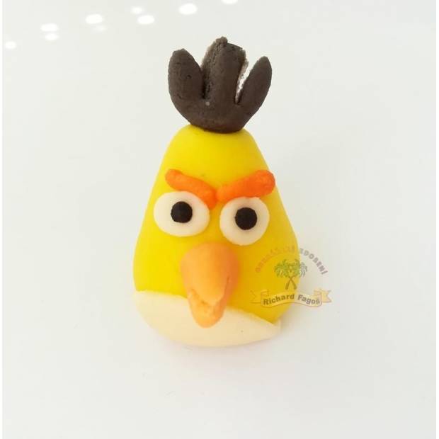 Figurka na dort Angry Birds Chuck 4cm  z kokosové hmoty - Fagos