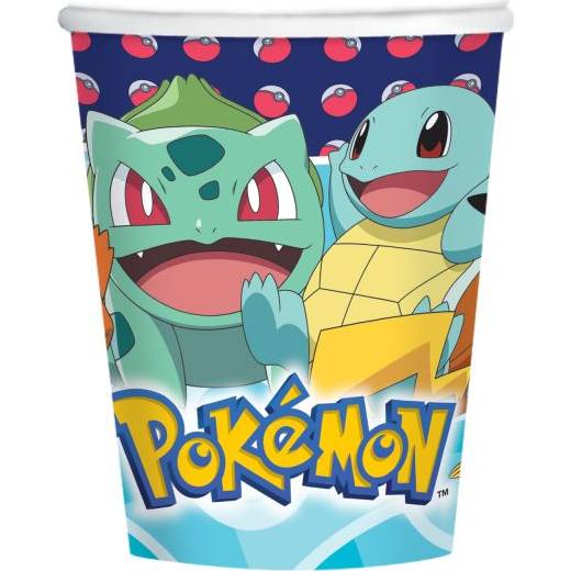 Papírový kelímek Pokemon, 8ks - Amscan