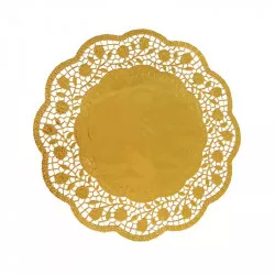 Dekorativní krajka kulatá zlatá 32cm 4 ks - Wimex