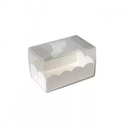 Krabička na makronky 8x5cm 10ks bílá - Monaco