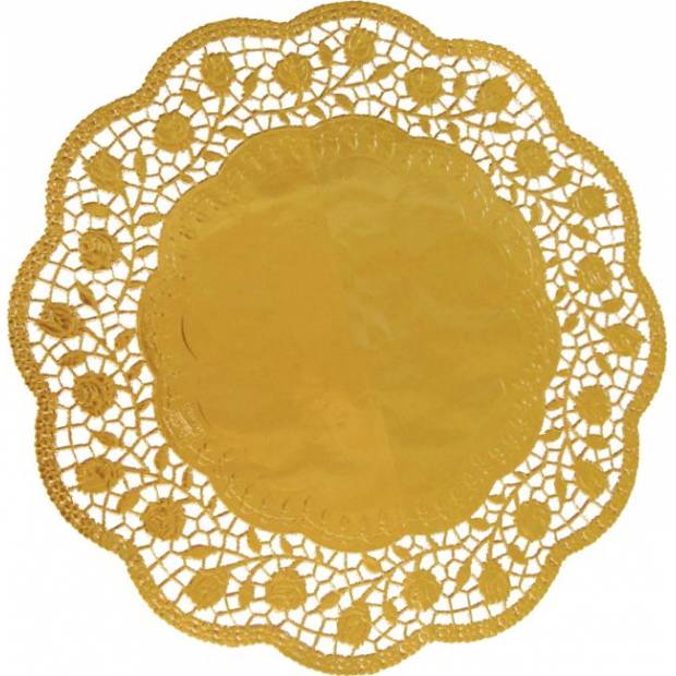 Dekorativní krajka kulatá zlatá 36cm 4 ks - Wimex