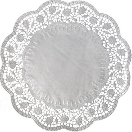 Dekorativní krajka kulatá bílá 18cm 100 ks - Wimex