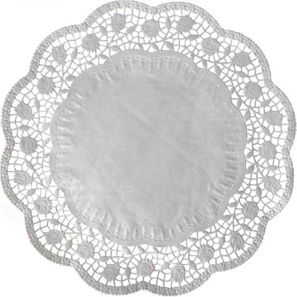 Dekorativní krajka kulatá bílá 32cm 100 ks - Wimex