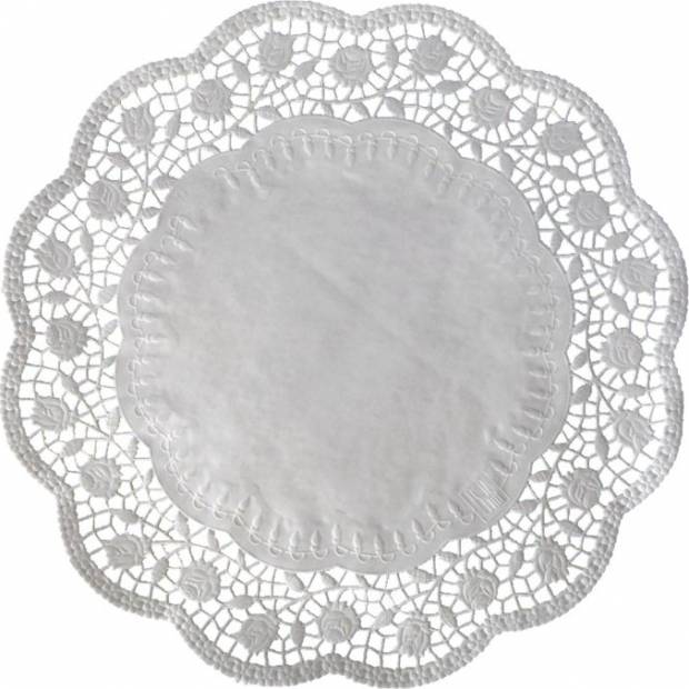 Dekorativní krajka kulatá bílá 40cm 100 ks - Wimex