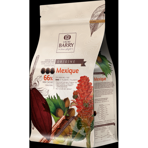 Cacao Barry Origin čokoláda MEXIQUE hořká 66% 1kg - Callebaut