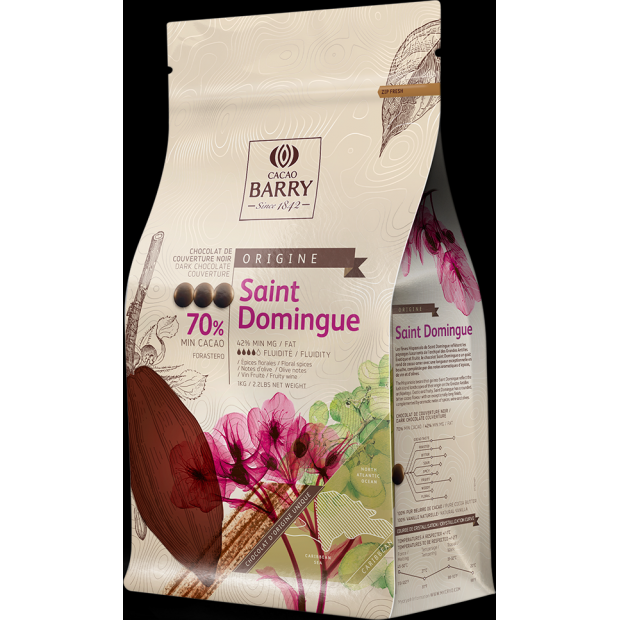 Cacao Barry Origin čokoláda SAINT DOMINGUE hořká 75% 1kg - Callebaut