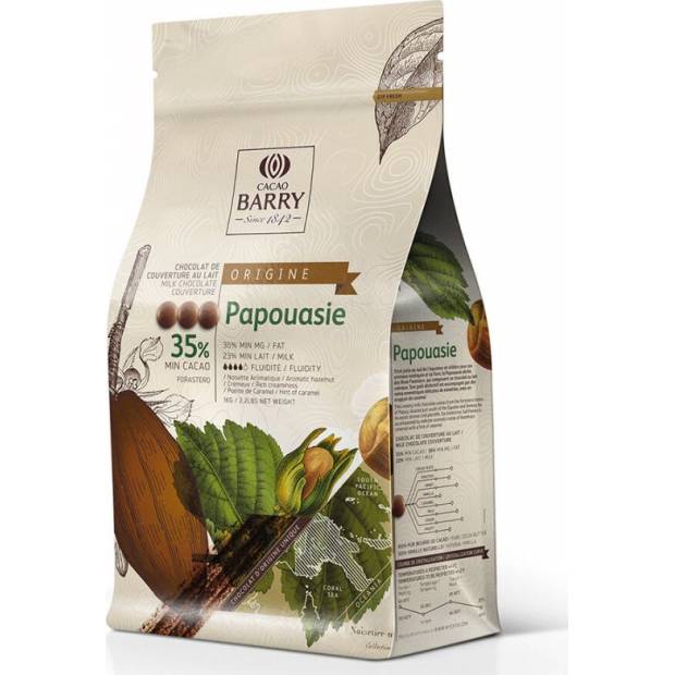 Cacao Barry Origin čokoláda PAPOUASIE mléčná 35% 1kg - Callebaut