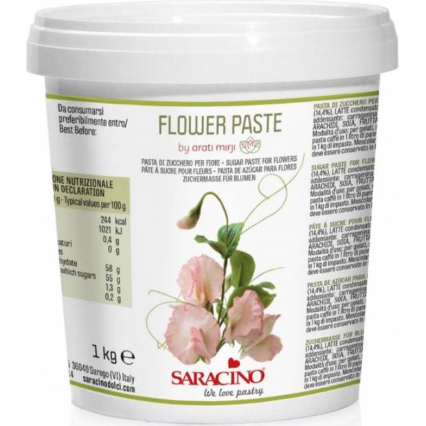 Modelovací hmota na květiny - bílá 1kg  Flower Paste - Saracino