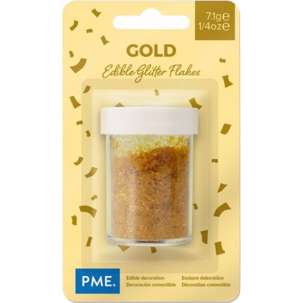 Sypání Glitter Flakes, Zlatý bez TiO2 - PME