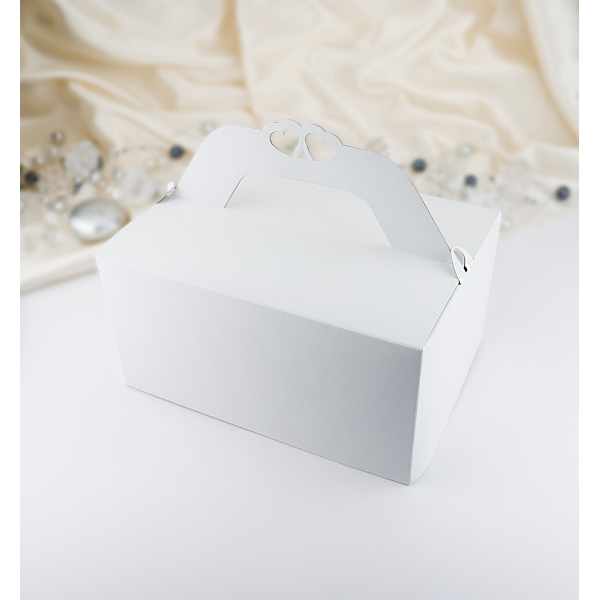 Svatební krabička na výslužku se srdíčky 185 × 135 × 95 mm 8ks - Goldpress