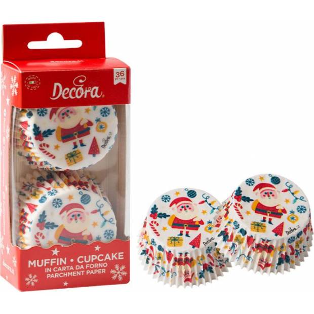 Košičky na cupcakes vánoční, 50x32 mm 36ks - Decora