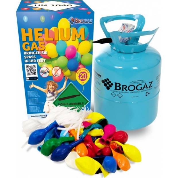 Helium do balónků 20 - 5l + 20ks balónků - Brogaz