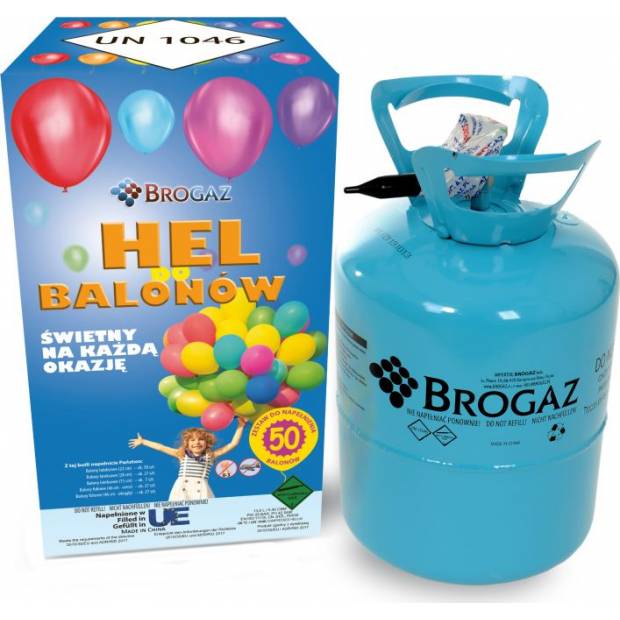 Helium do balónků 50 - 13,6l + 50ks balónků - Brogaz