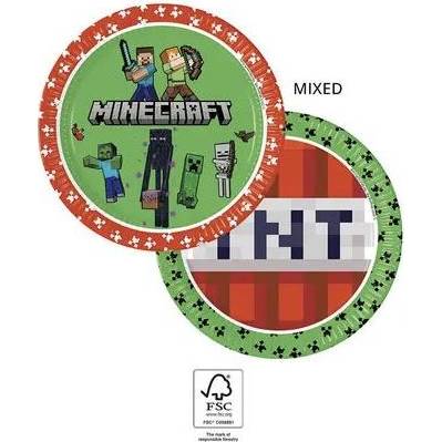 Papírové talířky minecraft 23cm, 8ks - Procos