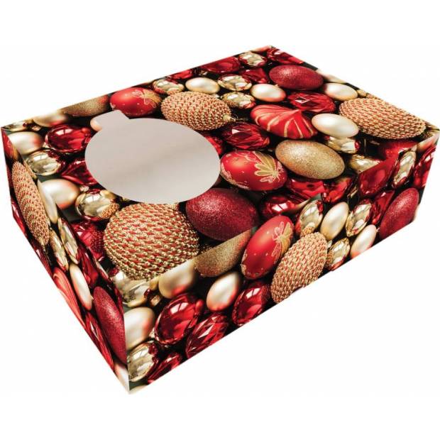 Krabička na cukroví skládací s okénkem 25x15x7cm 1ks vánoční ozdoba - Alvarak