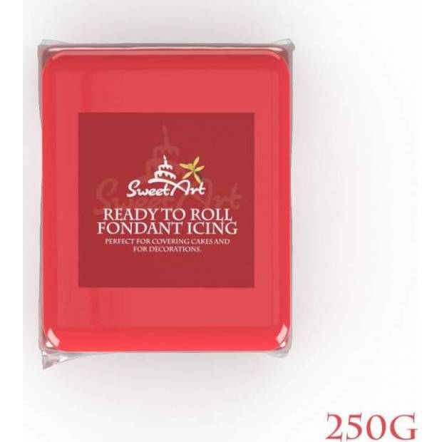 SweetArt potahovací a modelovací hmota vanilková Coral Red (250 g)