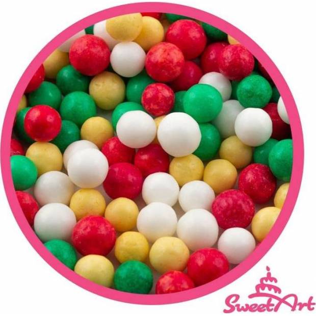 SweetArt cukrové perly Golden Christmas mix 7 mm (80 g)