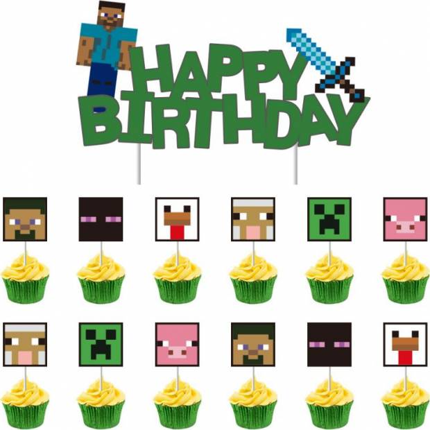Zápich do dortu a muffinů 13ks Minecraft - Cakesicq