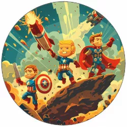Jedlý papír Avengers hrdinové v souboji 19,5 cm