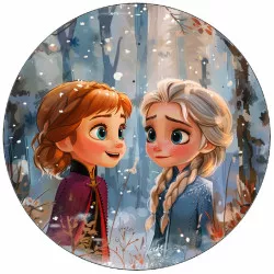 Jedlý papír Anna a Elsa-03 19,5 cm