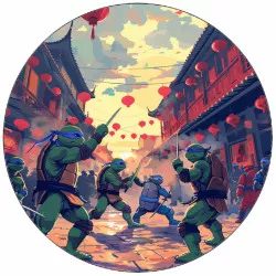 Jedlý papír želvy Ninja ve městě 19,5 cm