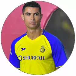 Jedlý papír Cristiano Ronaldo žlutomodrý dres 19,5 cm