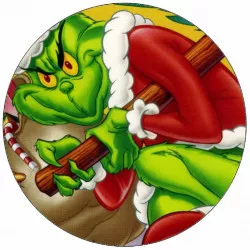 Jedlý papír Grinch a dárky 19,5 cm