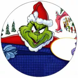 Jedlý papír Grinch na saních 19,5 cm