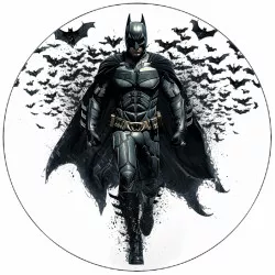 Jedlý papír Batman černobílý motiv 19,5 cm