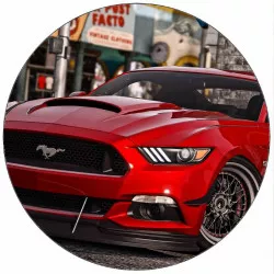 Jedlý papír GTA Ford Mustang červený 19,5 cm
