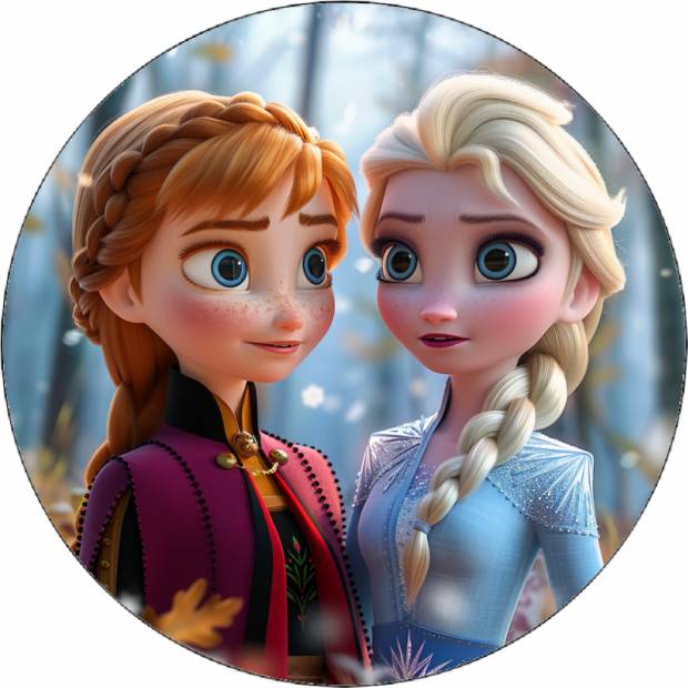 Jedlý papír Anna a Elsa v lese 19,5 cm