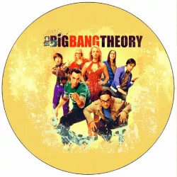 Jedlý papír The big bang theory - Teorie velkého třesku žluté pozadí 19,5 cm