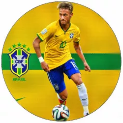 Jedlý papír Neymar s brazilskou vlajkou 19,5 cm