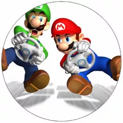 Jedlý papír Super Mario a Luigi skákající 19,5 cm