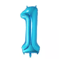 Fóliový balónek číslo jedna modrý 102cm - Cakesicq