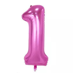 Fóliový balónek číslo jedna růžový 102cm - Cakesicq