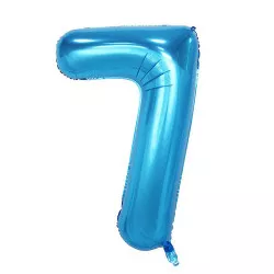 Fóliový balónek číslo sedm modrý 102cm - Cakesicq