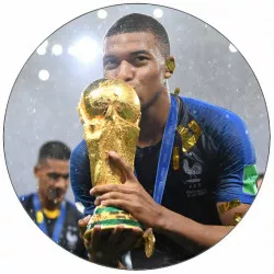 Jedlý papír Kilian Mbappe s vítěznou trofejí 19,5 cm