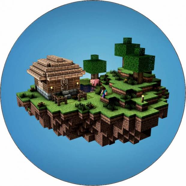 Jedlý papír Minecraft ostrov 19,5 cm