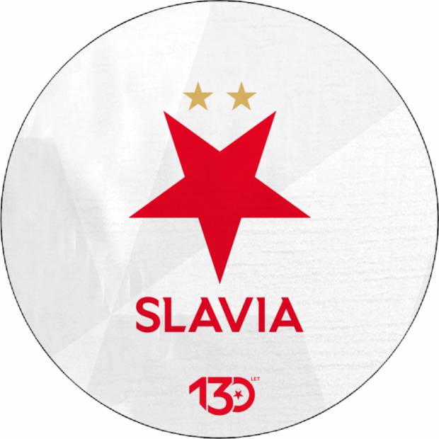 Jedlý papír Logo Slávie bílé pozadí 19,5 cm