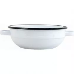 Smaltovaná selská mísa s uchy bílá 20 cm, vyrobeno pro BELIS/SFINX