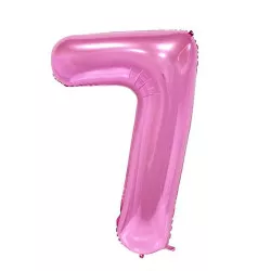 Fóliový balónek číslo sedm růžový 102cm - Cakesicq