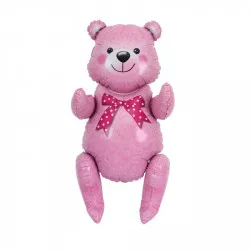 Fóliový balónek růžový medvídek 81,5cm - Cakesicq