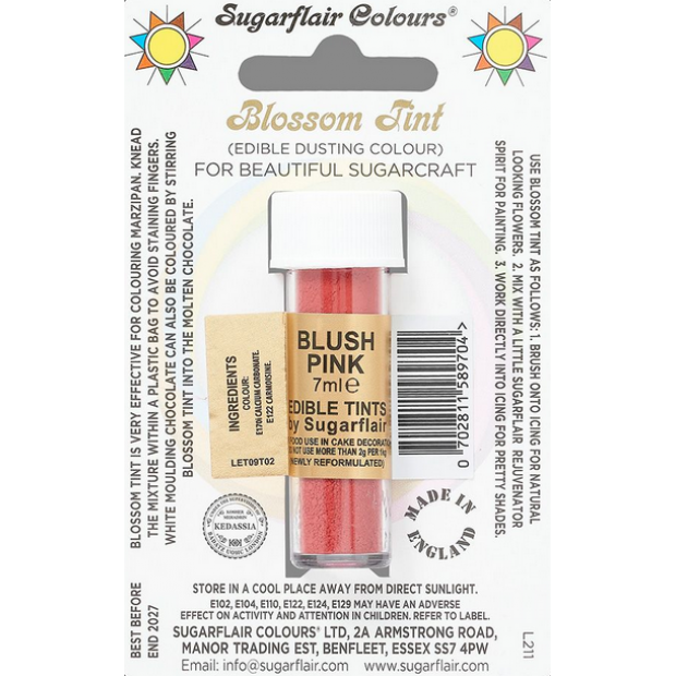 Jedlá prachová barva blush pink 7ml - Sugarflair