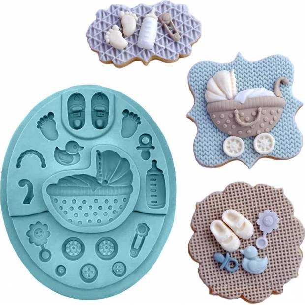 Silikonová formička kočárek 14,5x11,5cm - Cakesicq