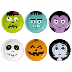 Papírový talíř haloween monster 18cm 6ks - Party Pal