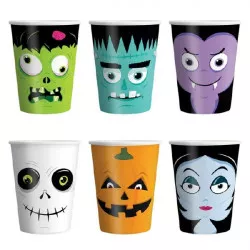 Papírové kelímky halloween monster 220ml 6ks - Party Pal